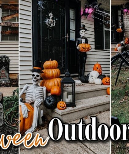 HALLOWEEN   DIY GRAVEYARD DECORATIONS  FRONT YARD HALLOWEEN  DECORATING  OUTDOOR DECOR